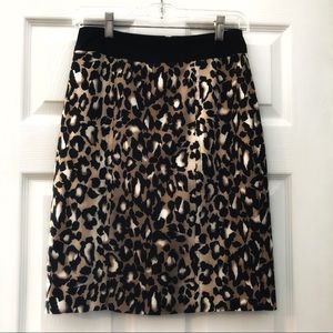 White House Black Market Leopard Pencil Skirt